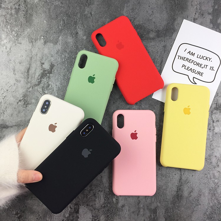 [Shopee trợ giá] Ốp Silicon Apple chống bẩn cho iPhone 6/6s/7/8/Plus/X/Xsmax (Hàng 1:1 zin logo táo)