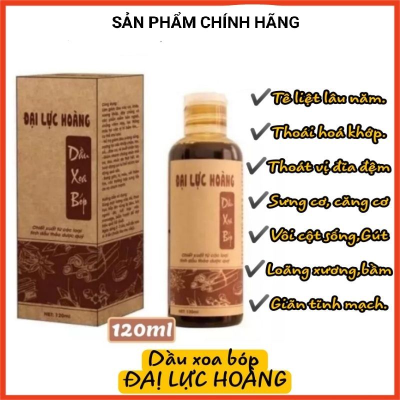 Dầu xoa bóp Đại Lực Hoàng dung tích 120ml- giải pháp hỗ trợ cơ xương khớp