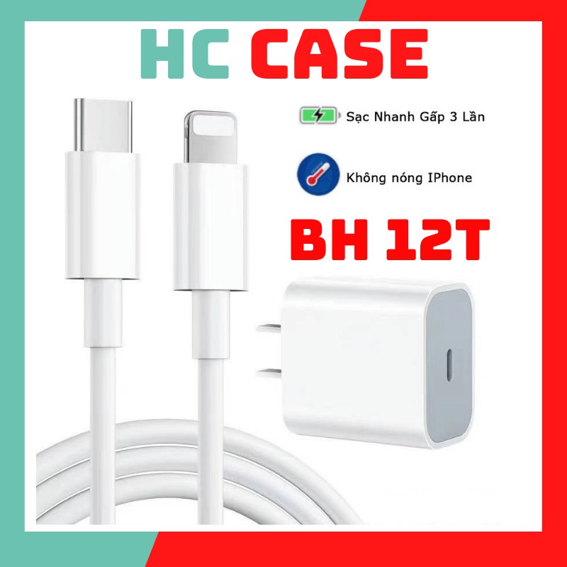 [ HÀNG CAO CẤP ] BỘ SẠC NHANH IPHONE 12 CÔNG SUẤT 20W - CÔNG NGHỆ SẠC NHANH PD - BẢO HÀNH 12 THÁNG