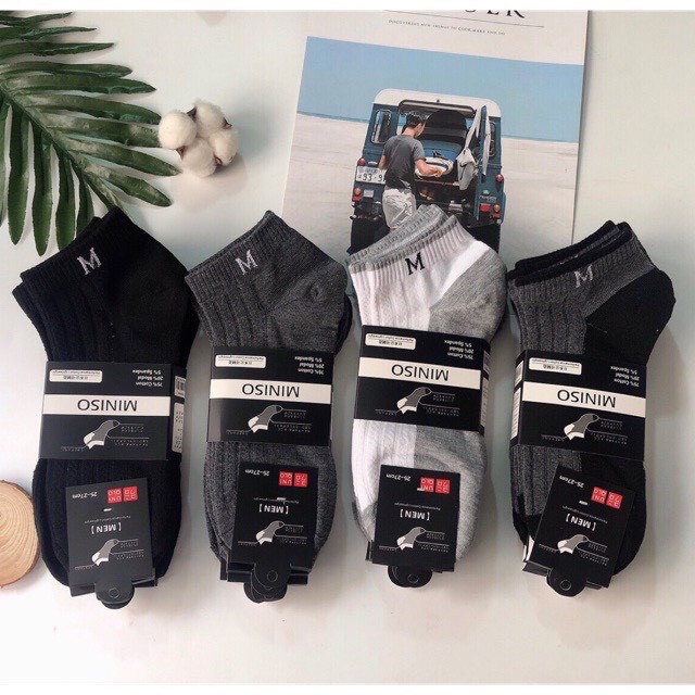 [LOẠI TỐT] Set 5 Đôi Tất Miniso Cổ Ngắn - Tất Nam Thoáng Mát - Vớ nam - Dumi Shop