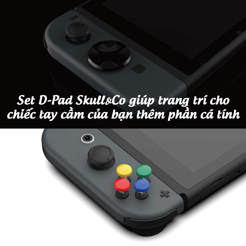 Nút dán trang trí cho máy Nintendo Switch chính hãng Skull &amp; Co, Skull &amp; Co D-Pad Button Cap