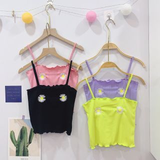 Áo 2s croptop thêu hoa cúc