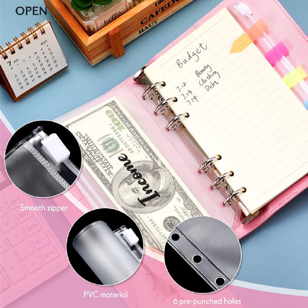 op A6 Binder Planner Organizer,26 Categories Letter Sticker Cash Budget for Saving my