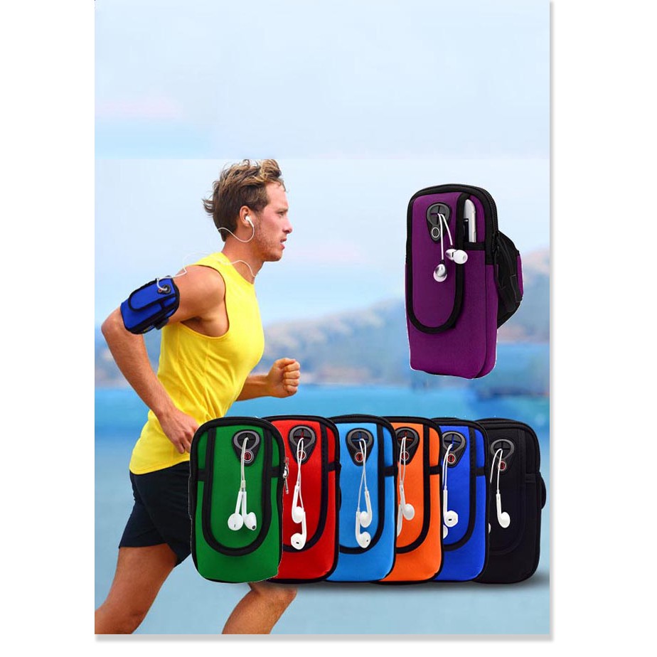 Túi đeo tay đựng điện thoại chạy thể dục đa năng - Đen-TDT02