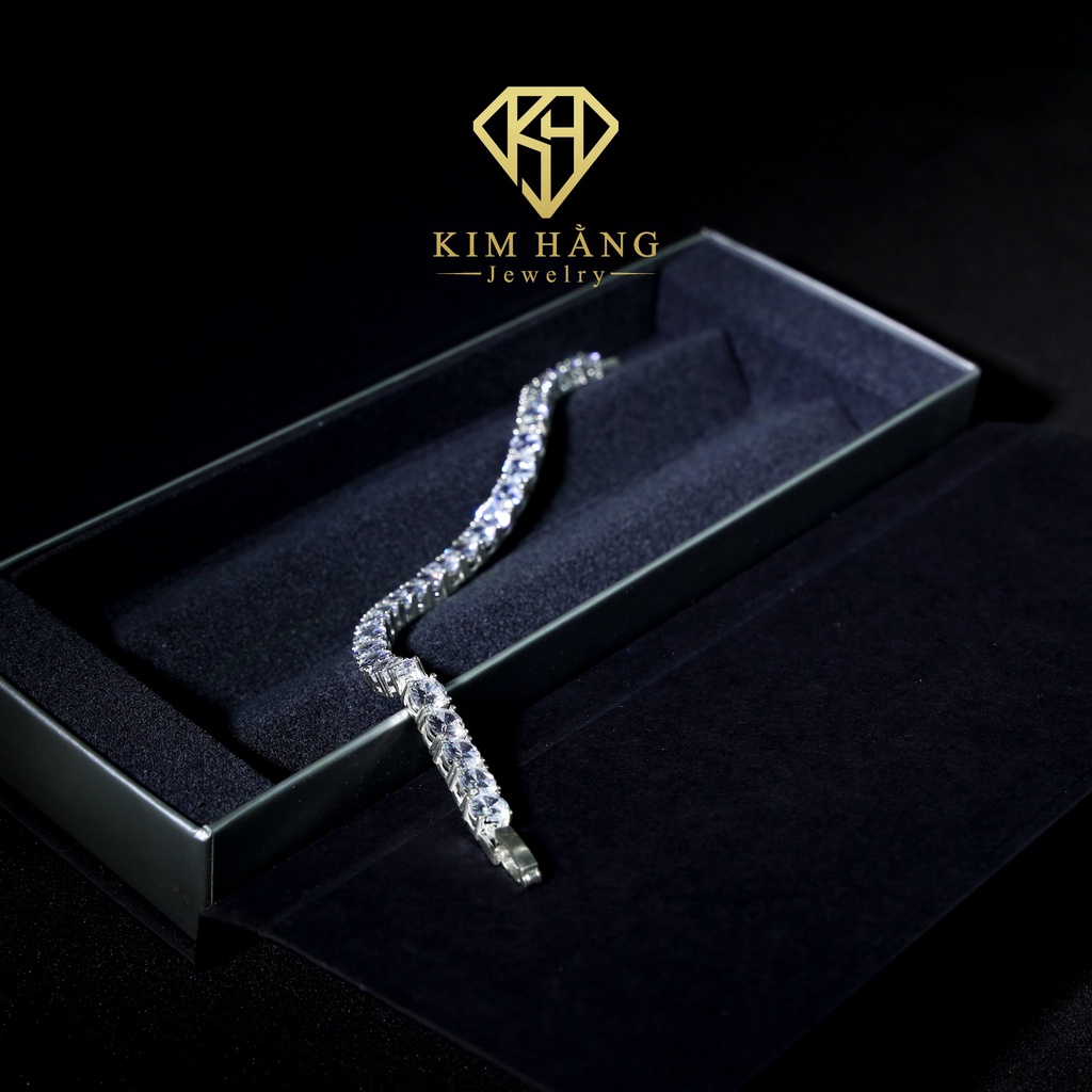 Lắc Tay BẠC Full Đá Tennis Tròn Tinh Tế Sang Trọng