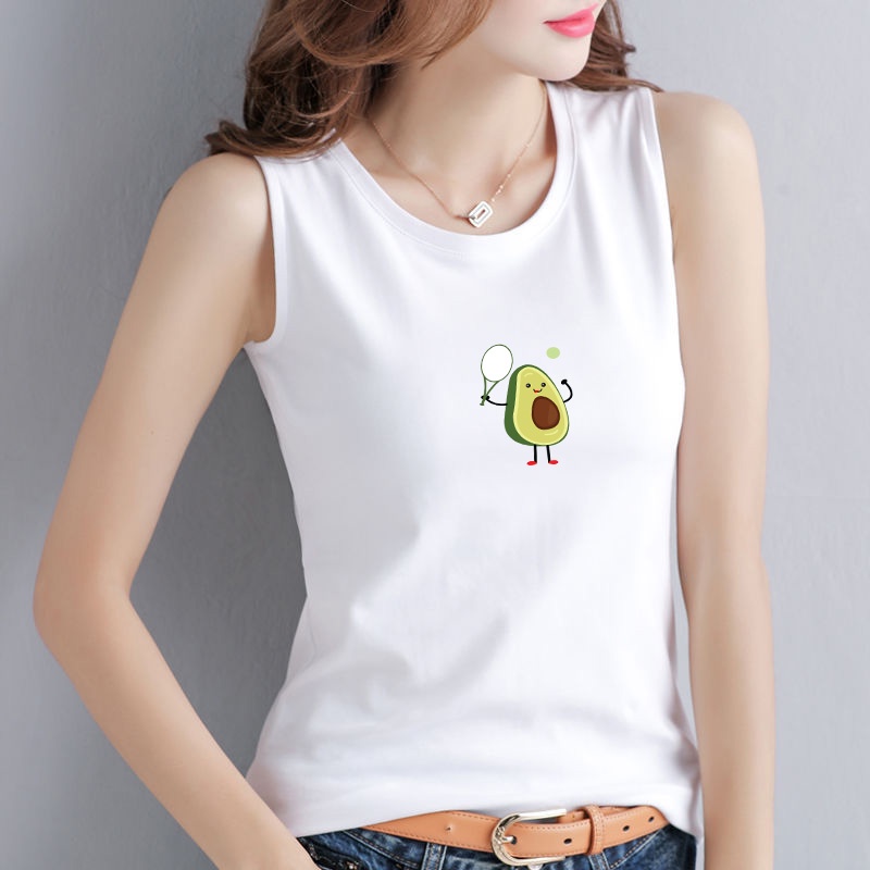 Áo thun tank top nữ xinh xắn in hình quả bơ, vải cotton co giãn 4 chiều phong cách Hàn Quốc-SALLY-SN120