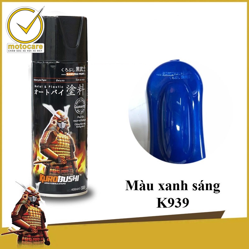 Chai sơn xịt Samurai K939 màu Xanh Nhạt Kawa Kawasaki