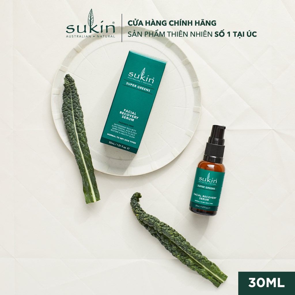 Serum Dưỡng Da Sukin Super Greens Facial Recovery Serum 30ml