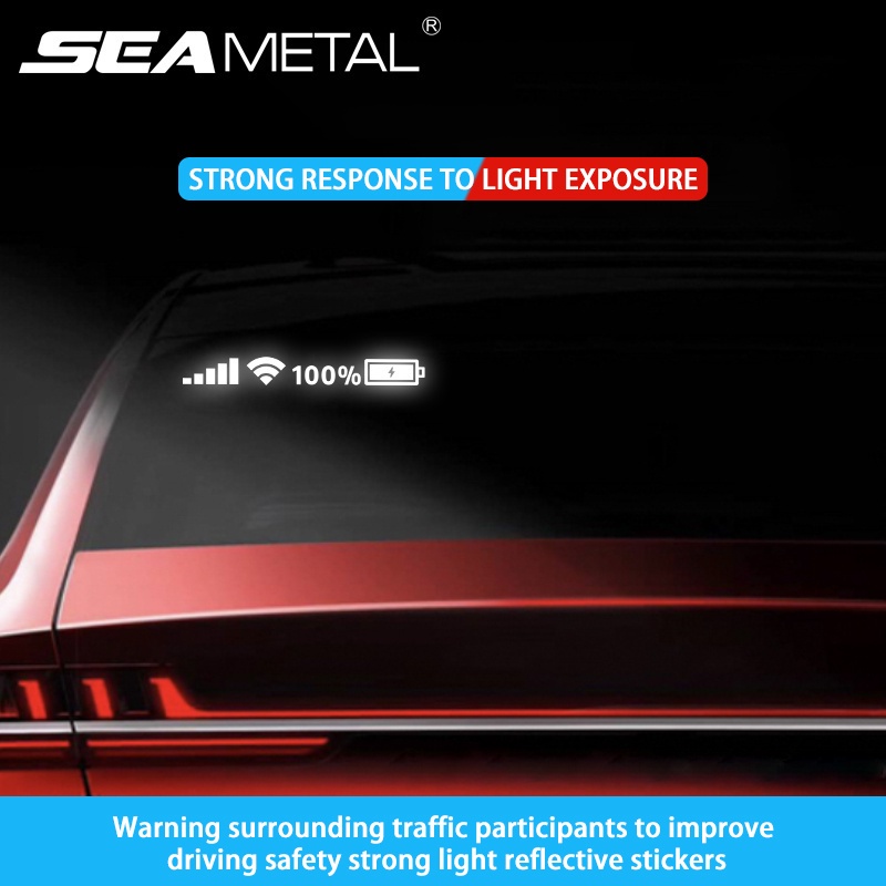 Miếng dán phản quang SEAMETAL họa tiết kim loại trang trí kính chắn gió xe hơi