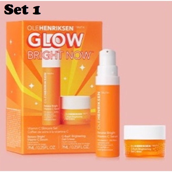 HOT - Fullset  OLEHENRIKSEN  Bộ dưỡng sáng da mờ thâm Glow Bright Now Set / Mini 3 Mega Wonders