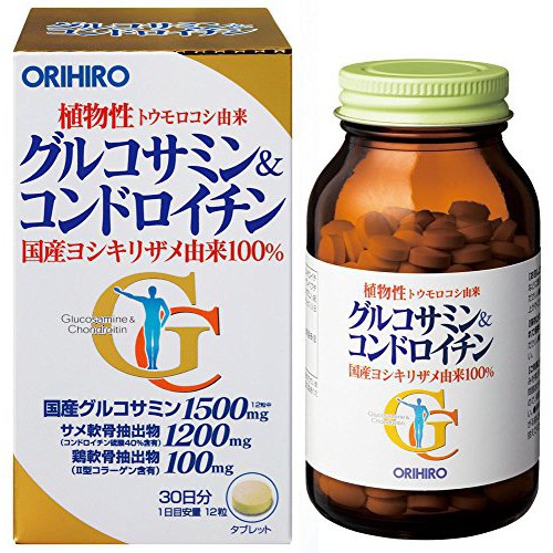 XẢ LỖ   Glucosamine & Chondroitin 108g 360 viên mã vạch 4971493106479 bổ xương khớp Orihiro Nhật bản CỦ XẢ