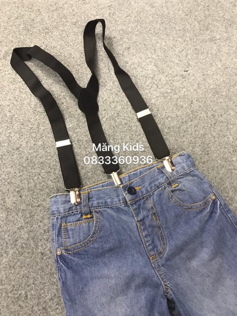 Quần Short Bé Trai Jean Yếm Xanh