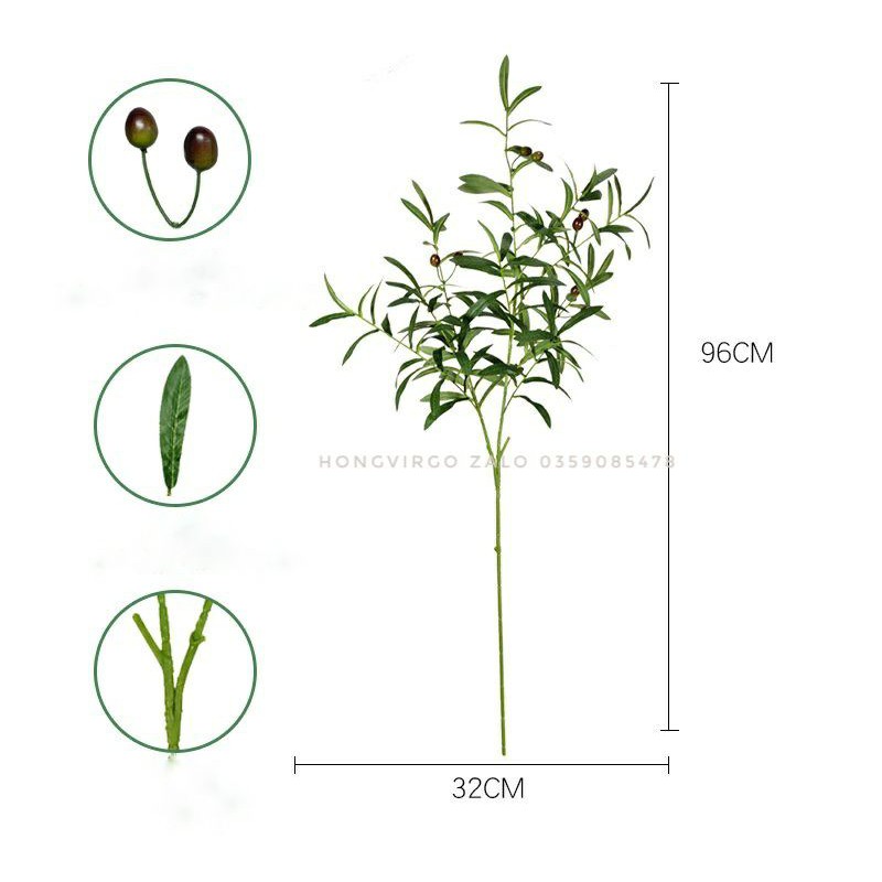 🌿Cành Oliu Giả 10 nhánh 8 quả - CHUẨN ĐẸP CAM KẾT SAI HOÀN TIỀN