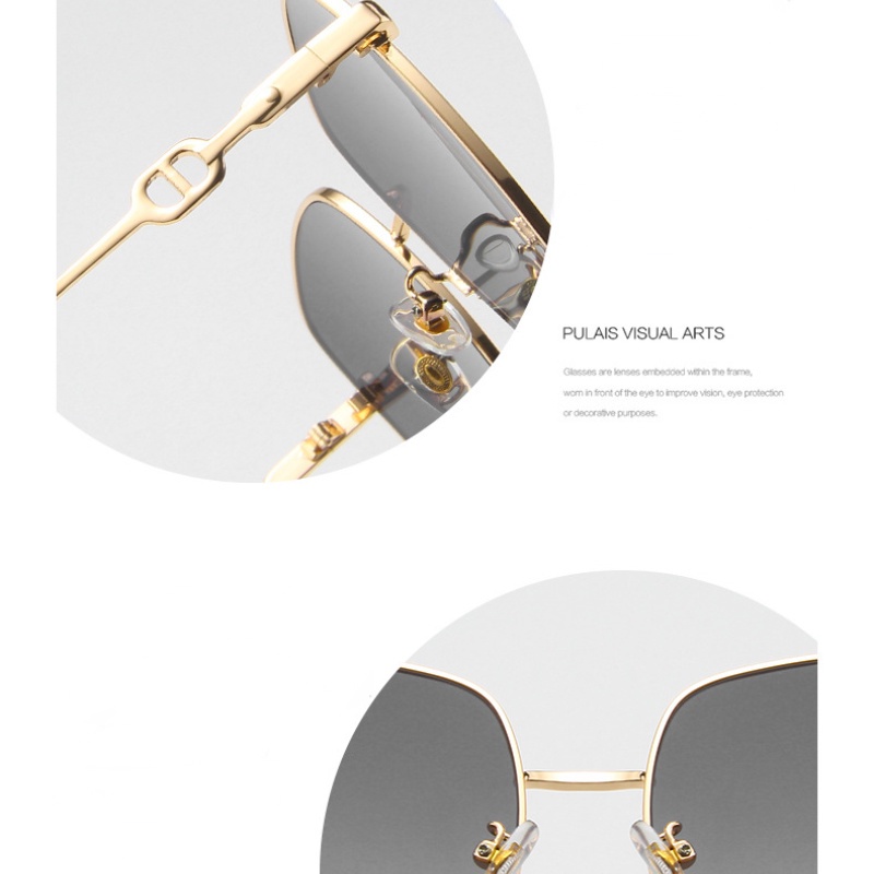 (KIQI-FASHION) COD Kính Mát Vuông Gọng Kim Loại Chống Tia UV Uv400 Hàng Mới Nhập Khẩu Chất Lượng Cao Dành Cho Bạn Nữ