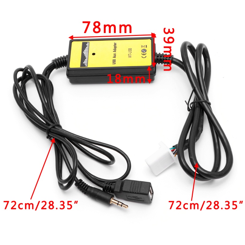 Dây Cáp Chuyển Đổi Dữ Liệu AUX SD USB 2x6Pin Chuyên Dụng Cho Xe Hơi Toyo MP3
