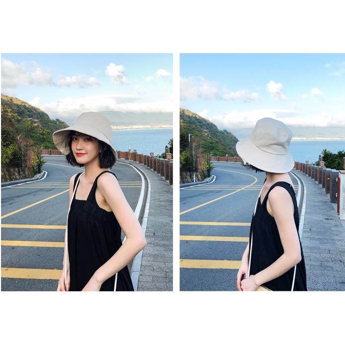 Mũ nón bucket trơn Unisex phong cách Hàn Quốc