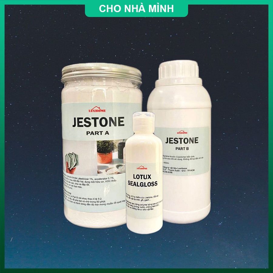 (Set 1kg + 500ml) làm Jesmonite, DIY, handmade, làm vật dụng đĩa, chậu cây, tượng, quà lưu niệm - Jestone