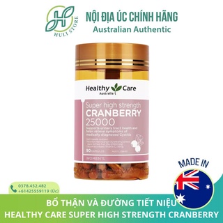 Nam việt quất bàng quang + tiết niệu Healthy Care Super High Strength Cranberry