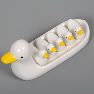 Dụng Cụ Gác Đũa Bằng Gốm Hình Chú Vịt Vẽ Tay Xinh Xắn