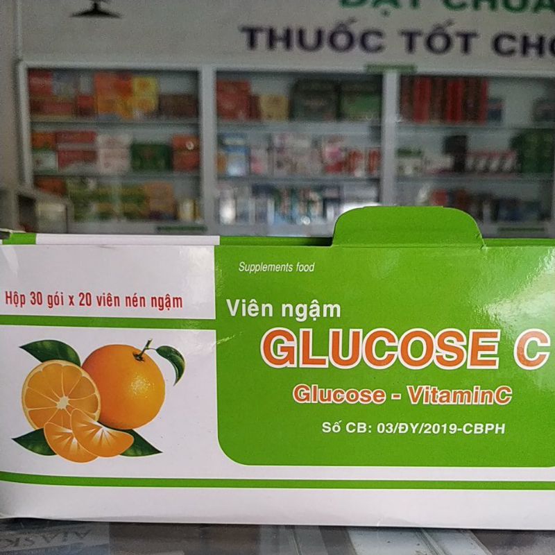Combo 10gói Viên kẹo ngậm Glucose C 200mg tăng sức đề kháng bền thành mạch