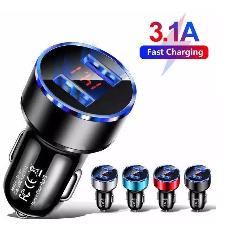Tẩu Sạc Nhanh ô tô 2 cổng USB 5v 3.1A chất lượng cao