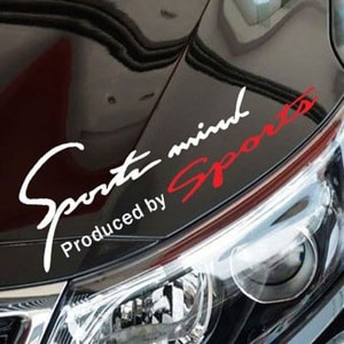 Tem trang trí ô tô chữ Sport Mind - Logo trang trí xe hơi