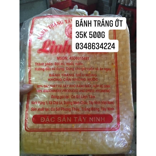 Bánh tráng ớt Linh Tâm_500g_Chay