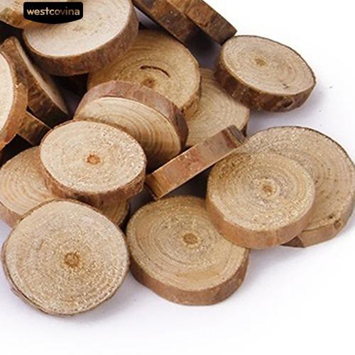 Set 100 lát gỗ tròn mini làm đồ thủ công tiện dụng