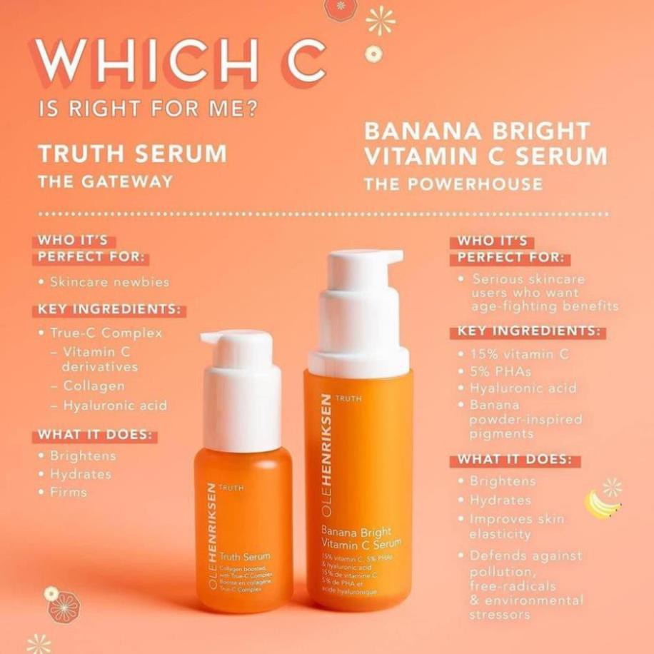 Serum sáng da, mờ thâm OleHenriksen Banana Bright Vitamin C Serum Minisize 7ml Ole Henriksen