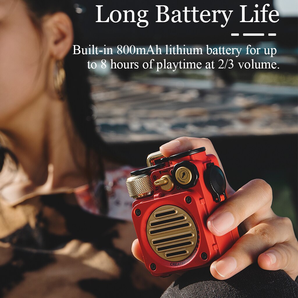 MUZEN Wild mini không dây bluetooth 5.0 loa ngoài trời chống thấm nước nghệ thuật cổ điển phong cách punk sáng tạo