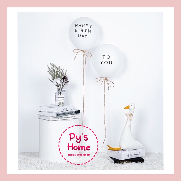 🌸🌻🌼 Bong Bóng In Chữ Happy Birthday + To You + 1 Happy Birthday- Phụ kiện trang trí sinh nhật - Phong cách Hàn Quốc