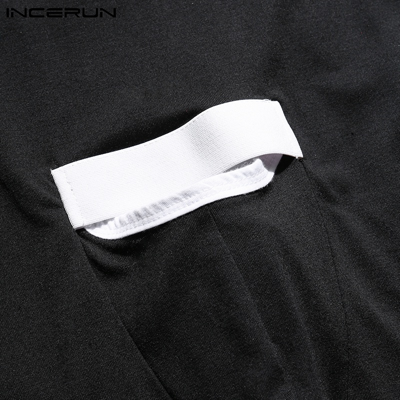 Áo liền quần INCERUN thiết kế khoét rỗng quyến rũ không tay dây đeo mỏng ôm dáng gợi cảm cho nam