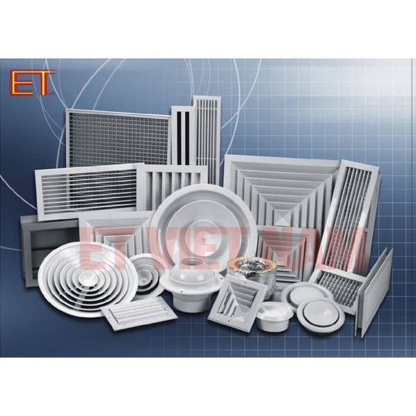 Quạt thông gió gắn tường TICO TC-15AV6 kèm chớp chống hắt mưa biệt thự lắp cho lỗ chờ 20x20cm, chất liệu nhôm