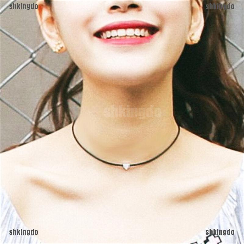 THINH Vòng Cổ Choker Dây Giả Da Phong Cách Vintage