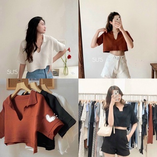 ÁO KIỂU SME CROPTOP TAY NGẮN form áo rộng thoải mái hàng nhập quảng châu chất vải dày dặn form chuẩn đẹp