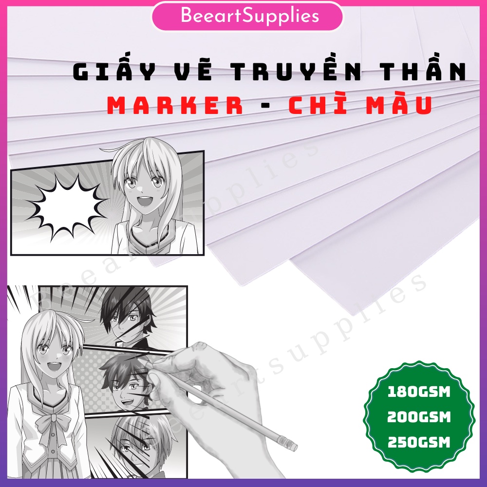 Giấy vẽ ROKI 50 tờ a4/a3 vẽ chì mỹ thuật phác thảo truyền thần, vẽ marker màu nước