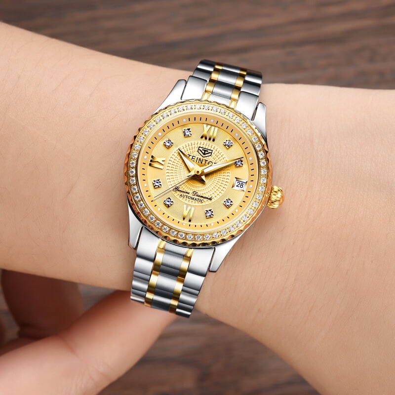 Đồng hồ nữ chính hãng Teintop T8629-7 Kính sapphire ,chống xước,Chống nước,dây kim loại  máy Automatic,Bảo Hành 12 Tháng