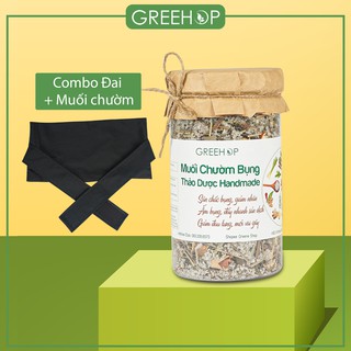 [Combo] Đai + muối chườm bụng thảo dược handmade Greene