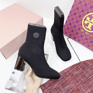 Bốt len lửng tory burch gót tráng gương fullbox