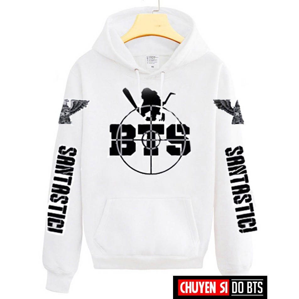 Áo Hoodie BTS Mặc Trong Boy In Luv Màu Trắng