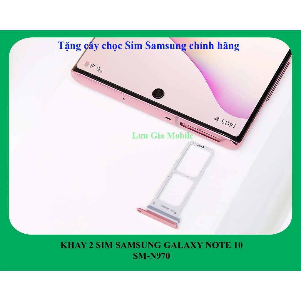 Khay 2 sim Samsung Galaxy Note 10 chính hãng N970 | Galaxy Note 10+ N975 + Tặng cây Chọc sim chính hãng