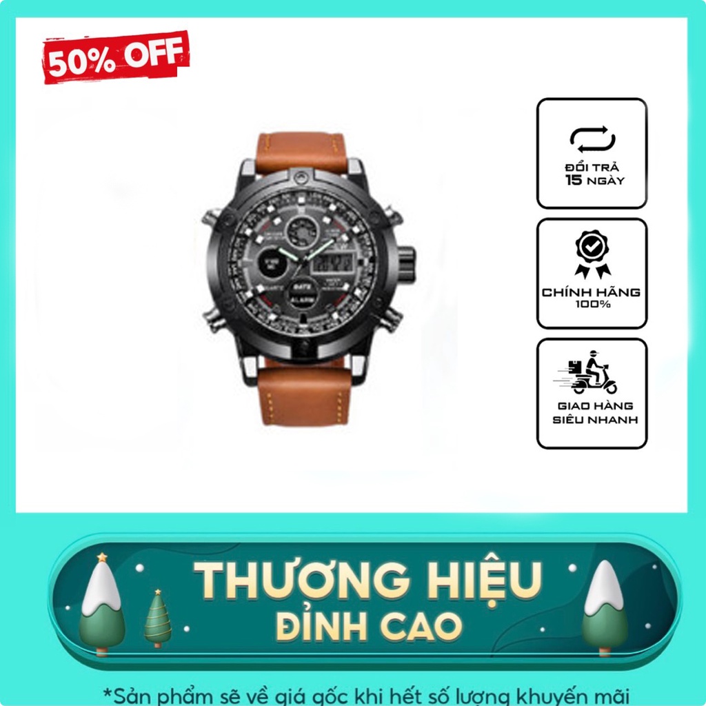 Đồng Hồ Nam XiNew Máy Nhật Bền Bỉ, Mặt kính Sapphire Dây Da Chống Nước, Chống Xước