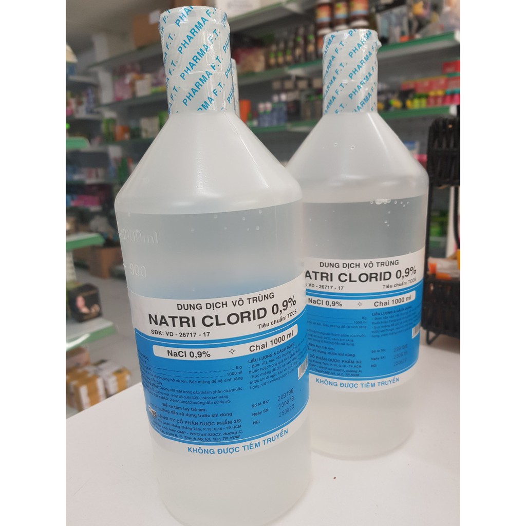 Nước Muối Sinh Lý Natri clorid 3/2 500ml và 1000ml