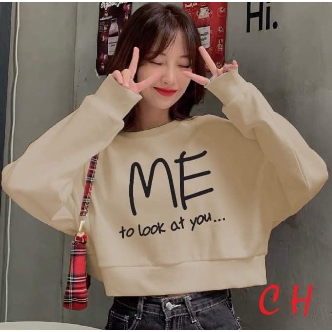 Áo croptop Me To Look dài tay BIGOMALL