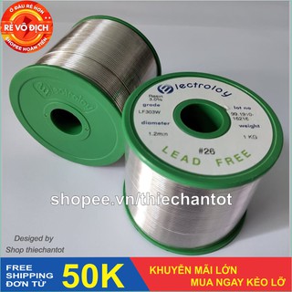 Thiếc hàn không chì Solder Electroloy [ Tặng thêm 5 mét khi mua từ 25 mét trở lên ]
