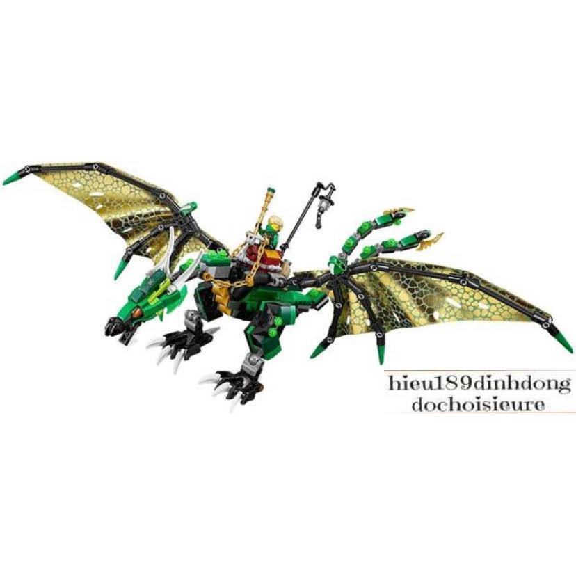 Lắp ráp xếp hình NOT Lego Ninjago Movie 70593 Bela 10526 , Lepin 06036 : Rồng Xanh Lá Của Lloyd 618 mảnh.