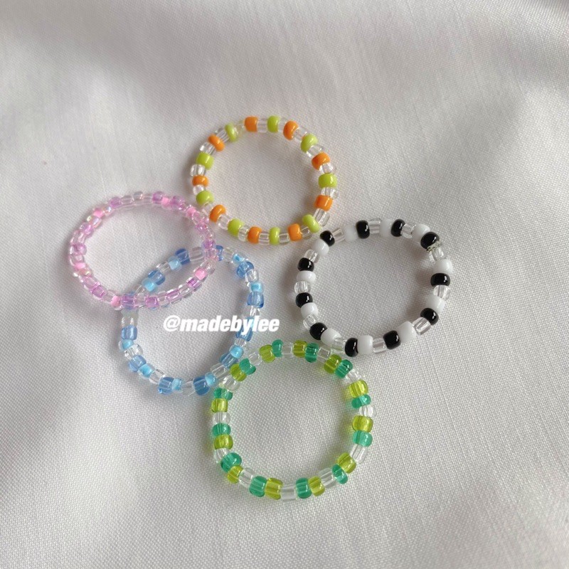 Nhẫn hạt cườm nhiều màu Nhẫn handmade Beadring MADEBYLEE