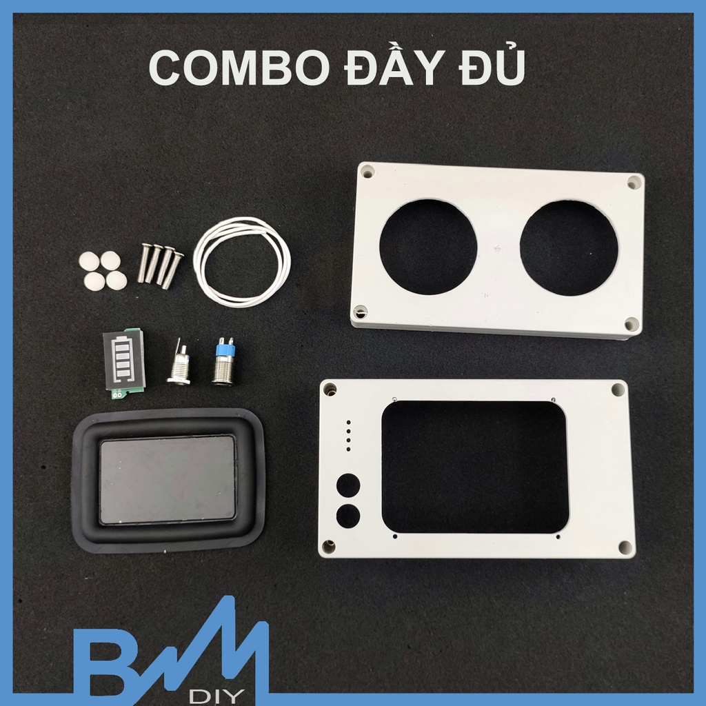 Hộp nhựa khoét lỗ sẵn kèm cộng hưởng 158x90x60mm lắp loa 1.75-2.25inch kit ráp loa thô chế loa cực dễ