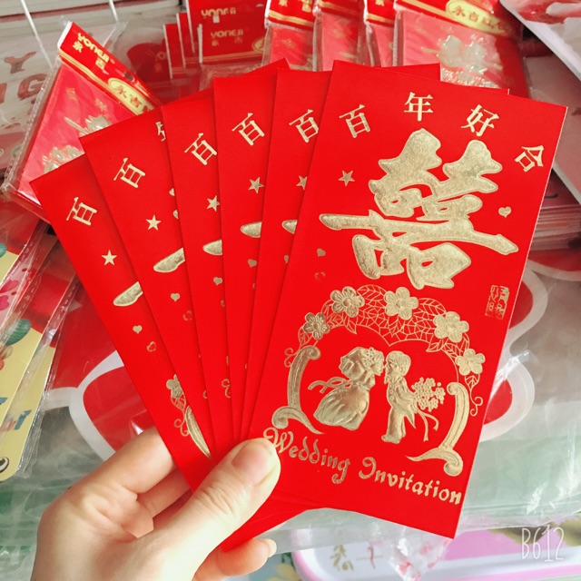 ❤️Sét gồm 6 bao lì xì chữ hỉ