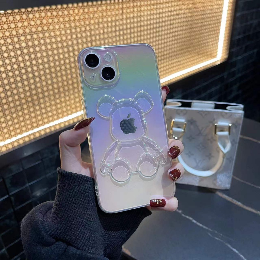 Ốp điện thoại hình gấu nhiều màu sắc sang trọng cho iphone 13 Pro Max i13 13pro 11 Pro Max i11 12Pro 12 Pro Max